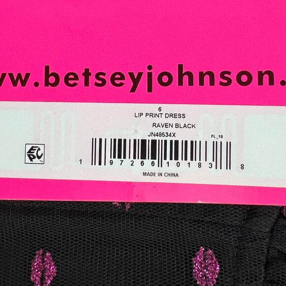 Betsey Johnson Black and Pink Polka Dot Midi Dress - Picture 14 of 16